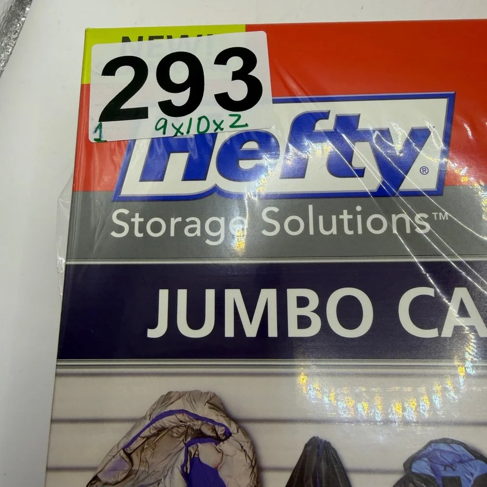Hefty Jumbo 3 Pack‎ Storage Carry Bags Clear Stand to Pack Home Organization NEW